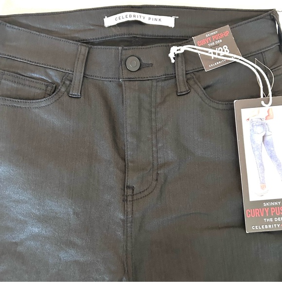 Curvy Black High Rise Skinny Celebrity Pink Jeans Size 7/28 - Picture 2 of 6